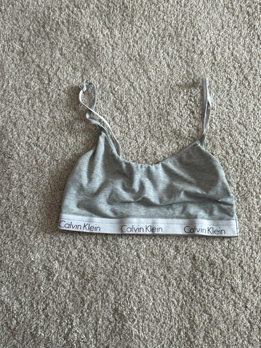 Calvin Klein Light Gray Logo Bralette